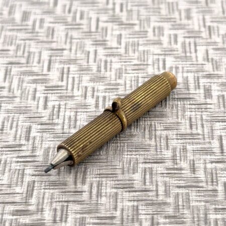 Mini 1.75” Antique Brass Push Button Drop-Clutch Lead Holder Pencil