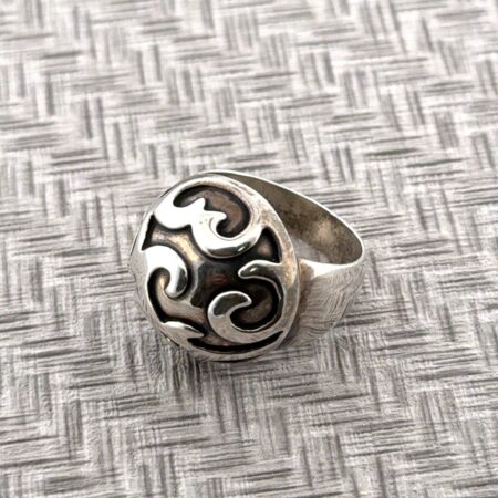 Size: 6.5 Silpada India 925 Sterling Silver Scrollwork Dome Ring 7.9g