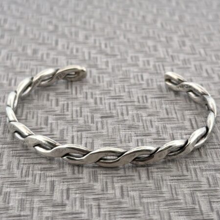 7” Taxco Mexico 925 Sterling Silver Twisted Braided Cuff Bracelet 18g