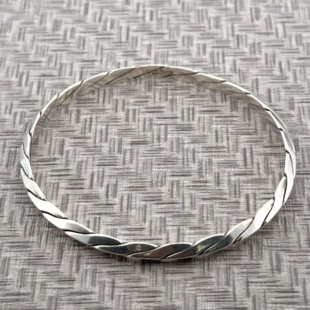 7.75” x 5mm Vintage Tiffany & Co. 925 Sterling Silver Twisted Bangle Bracelet