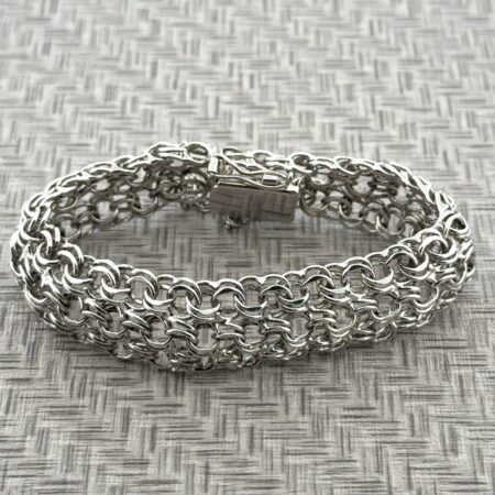 7.5” Vintage American 925 Sterling Silver Bismarck Link Bracelet 30.5g