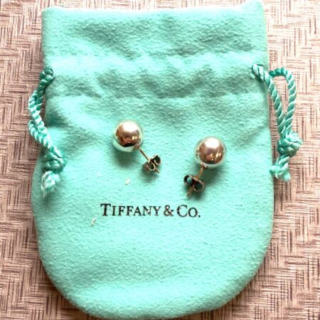Tiffany & Co. Sterling Silver 10mm HardWear Ball Stud Earrings w/ Box & Pouch
