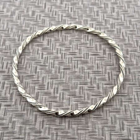 8” Sterling Silver 925 Twisted Rope Bangle Bracelet 15.9g