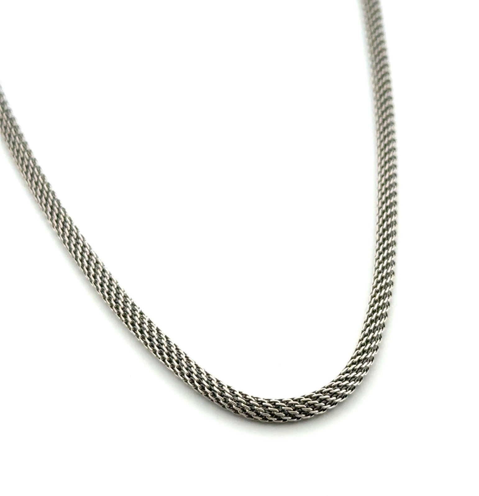 18” Italy 925 Sterling Silver Mesh Tube Necklace 15.3g