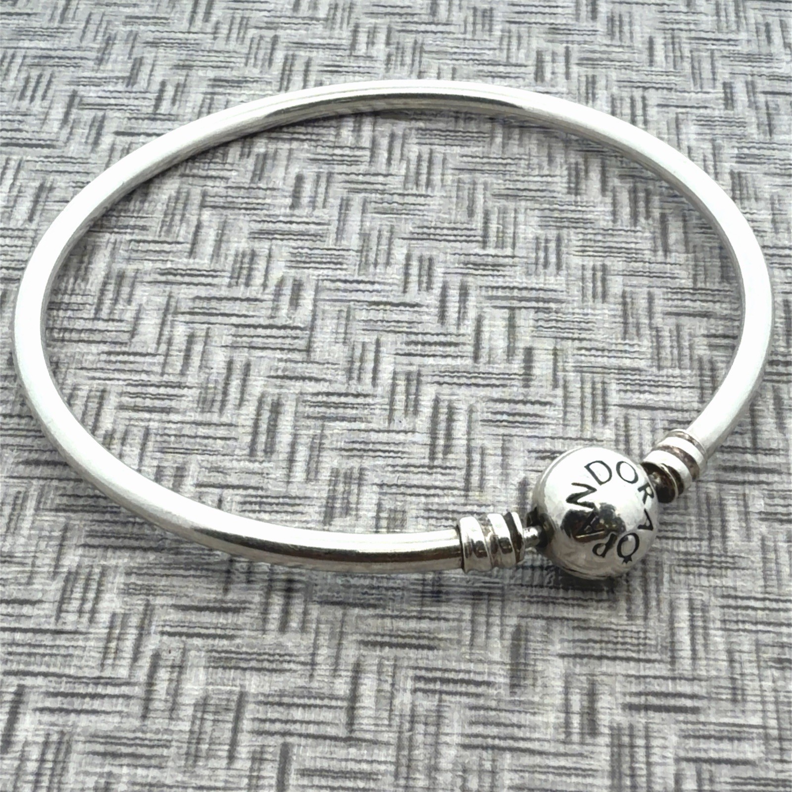 Size 7” Pandora “ALE” Signed  925 Sterling Silver Bangle Bracelet 8.8g