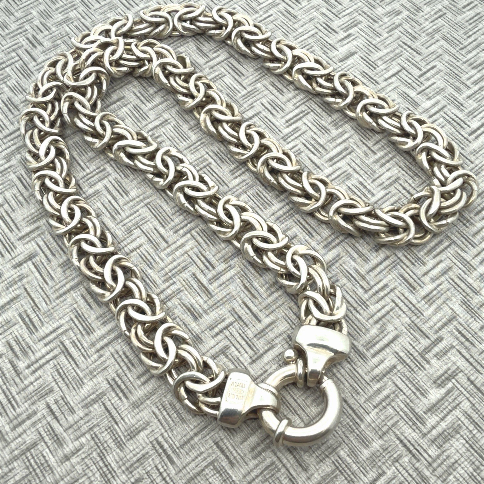 Milor 18” Byzantine 925 Sterling Silver Italy Necklace 46.3G