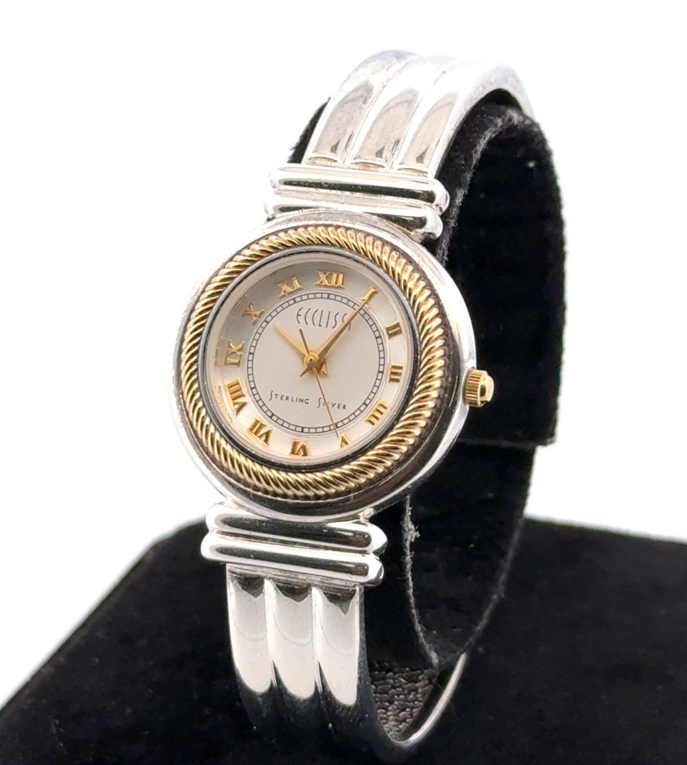 Ladies Ecclissi #3010 Quartz Wristwatch 925 Sterling Silver Case & Bracelet 58g