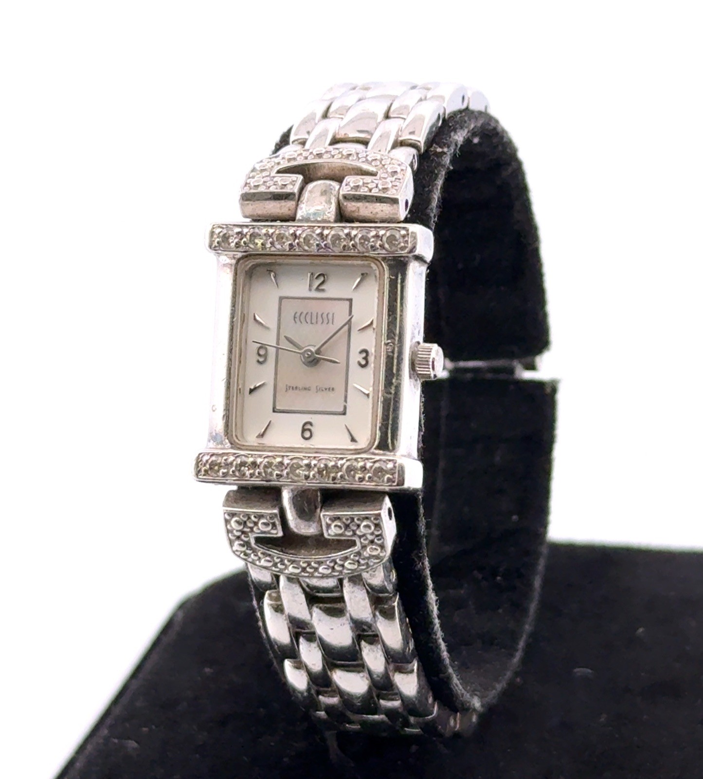 Ladies Ecclissi #32375 Quartz Wristwatch 925 Sterling Silver Case & Bracelet 59g