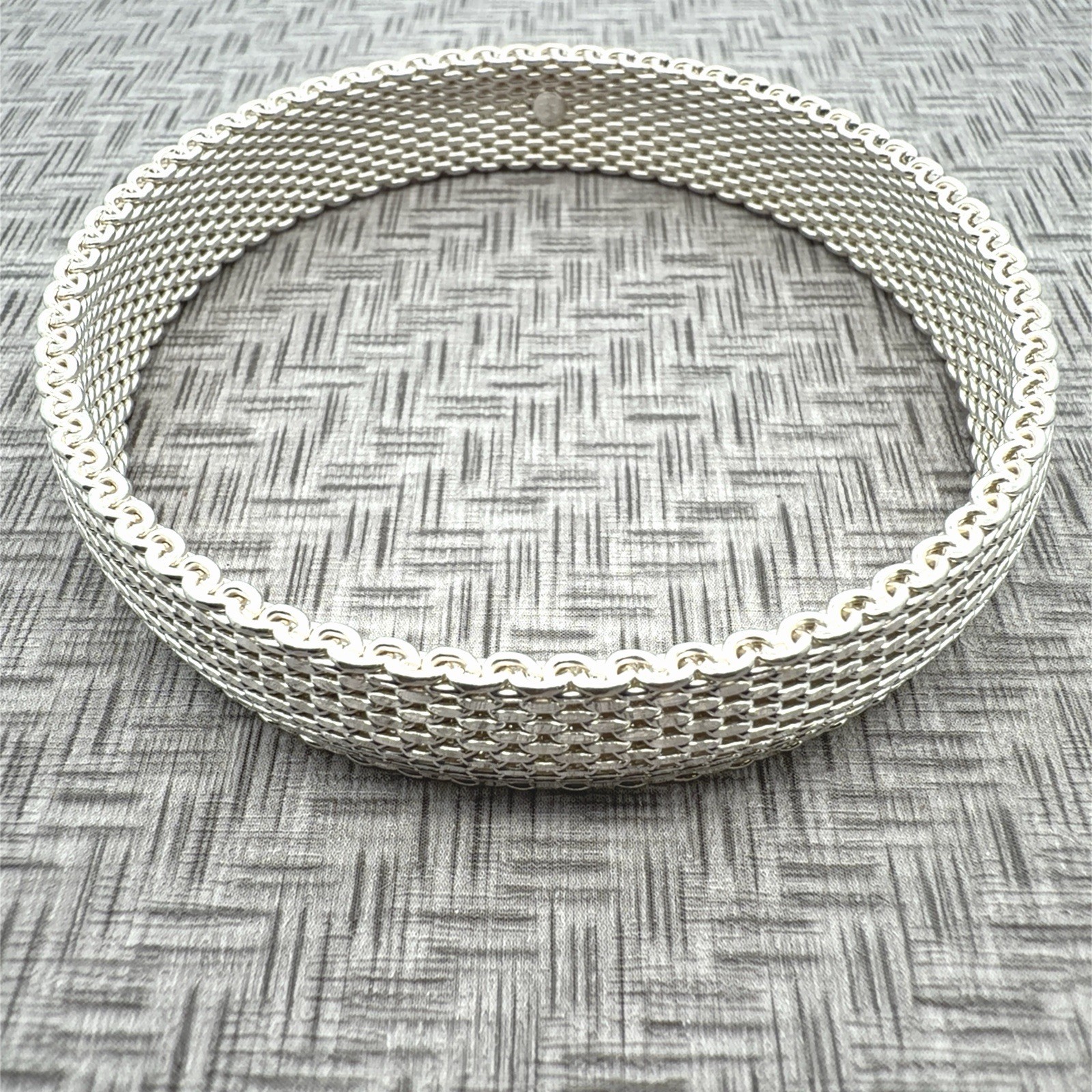 8”x12mm GC Signed Godfrey Carter Mesh Bagel Bracelet 42.9g