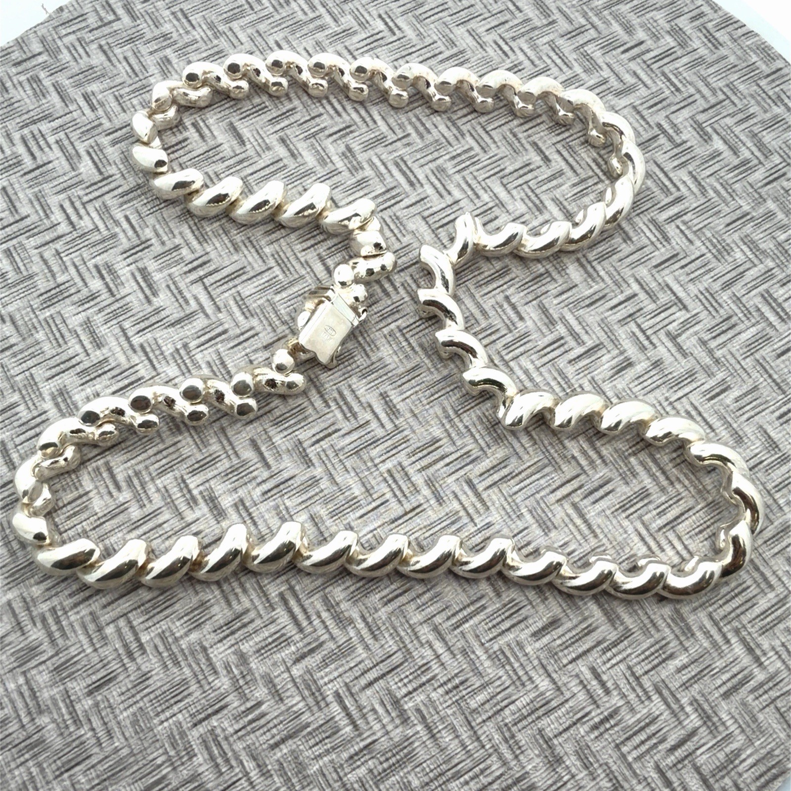 18”x7.7mm San Marco 925 Sterling Silver Italy Necklace 44.6g