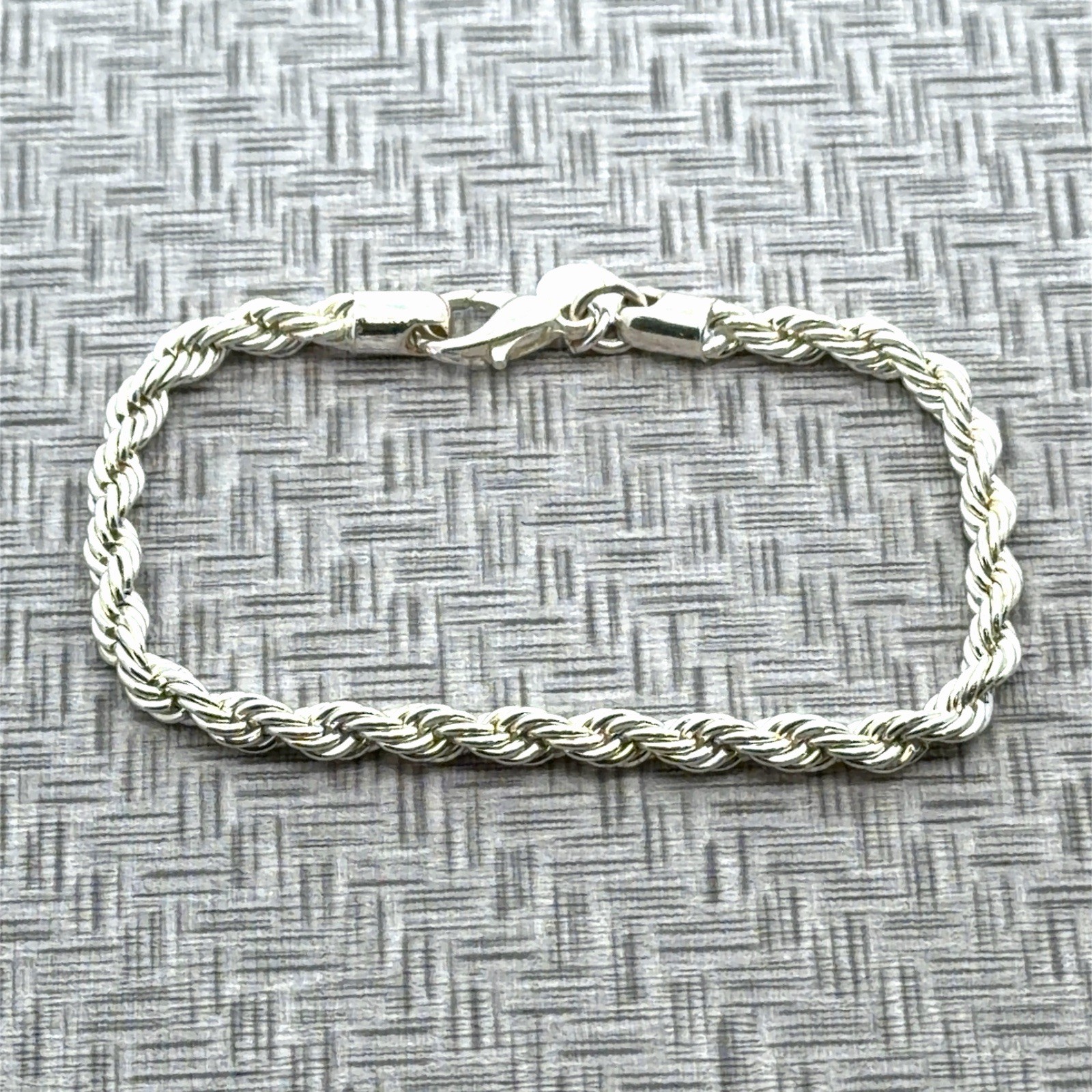 7.5”  Sterling Silver 925 Rope Chain Bracelet 10.7g