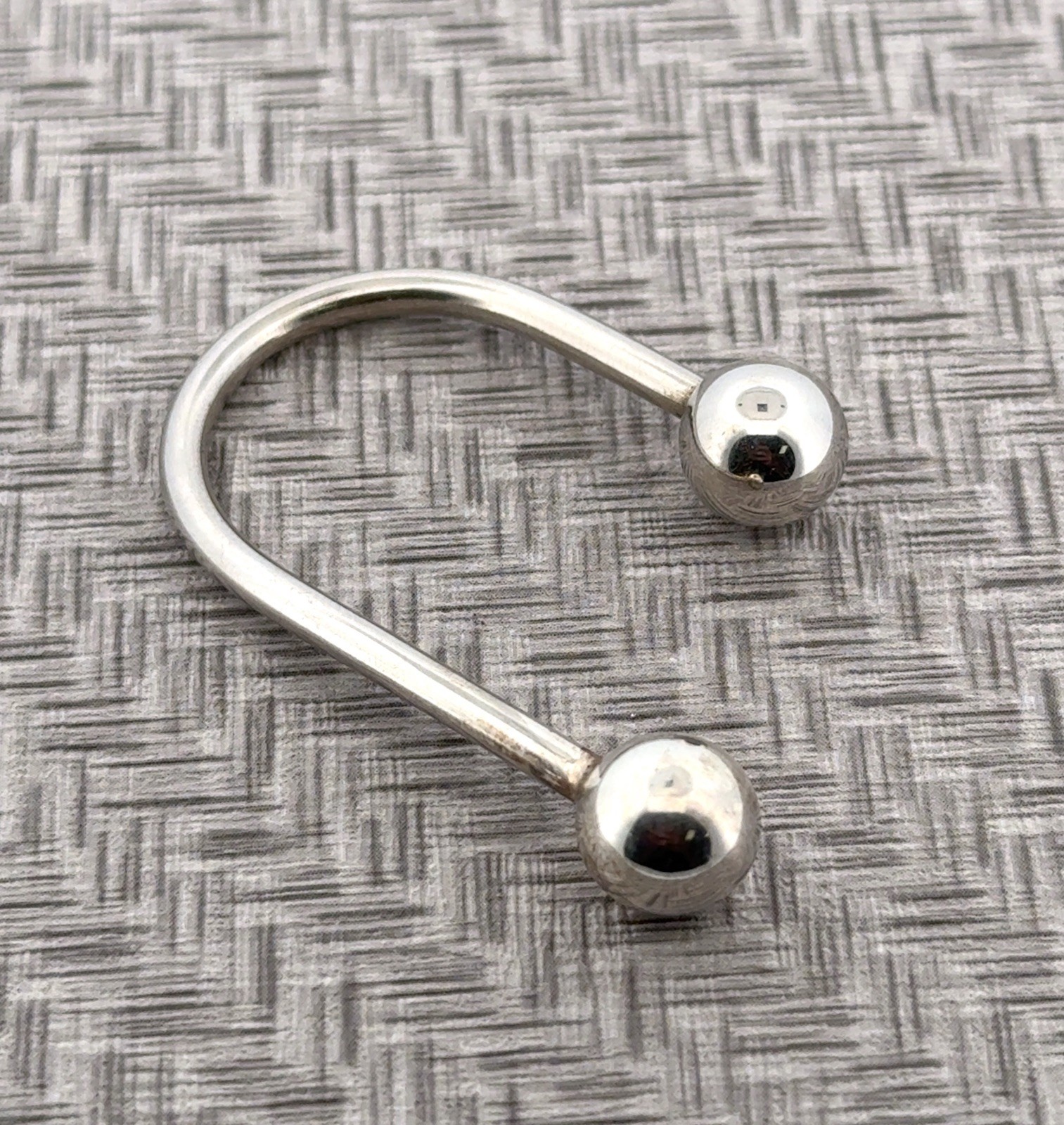 Vintage 925 Sterling Silver Horseshoe Screw Cap Key Ring 9.2g