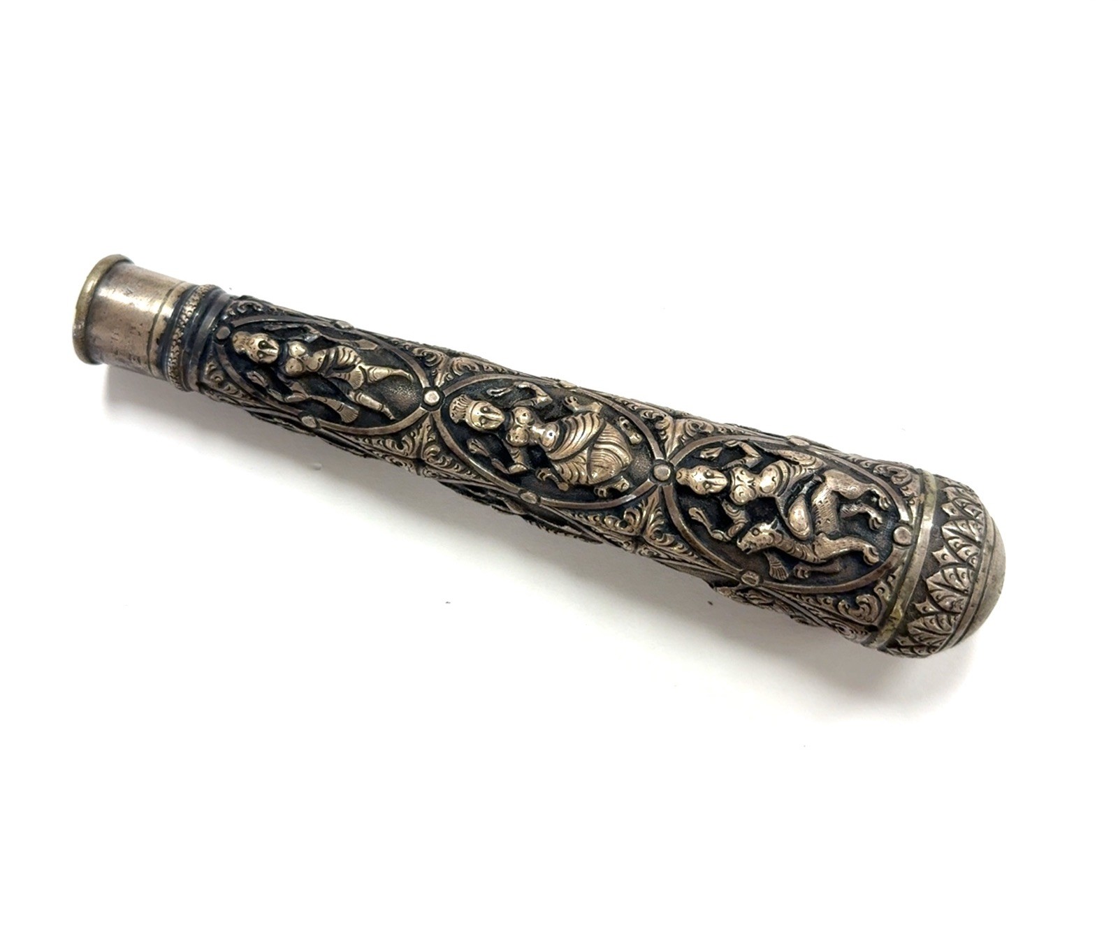 7” Antique 925 Sterling Silver Cane/Parasol Handle Monogramed 155g Total