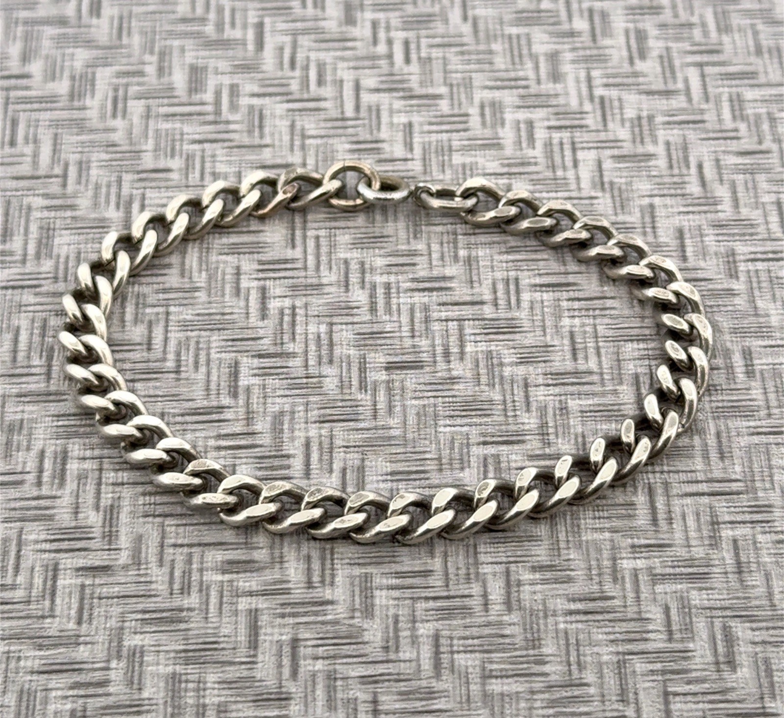 7.5” x 6mm Curb Link 925 Sterling Silver Bracelet 15.5g