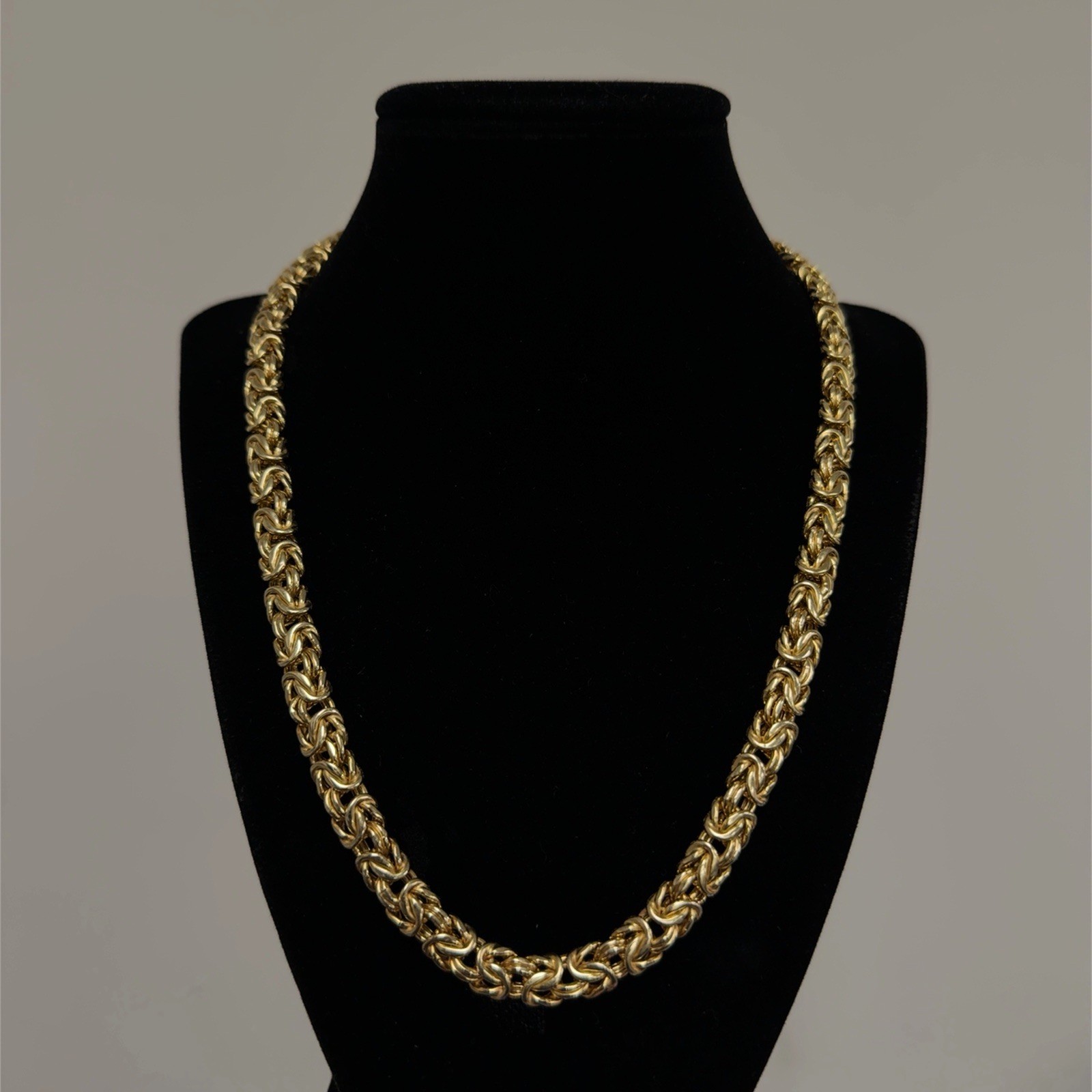 20” Gold Vermeil 925 Sterling Silver Heavy Byzantine Necklace Italy 37.5g