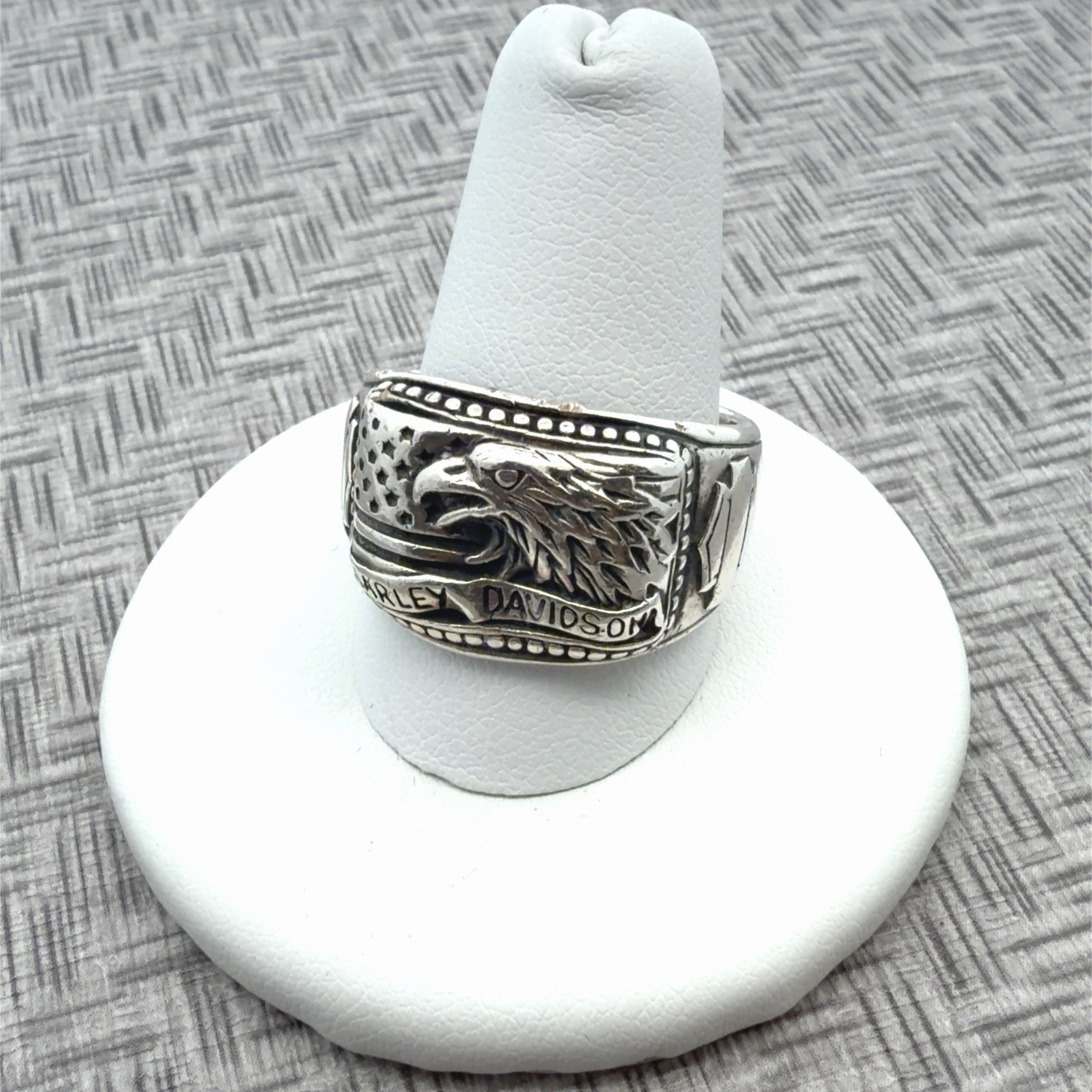 Size 10 Men’s Harley Davidson 925 Sterling Silver Ring 10.2g