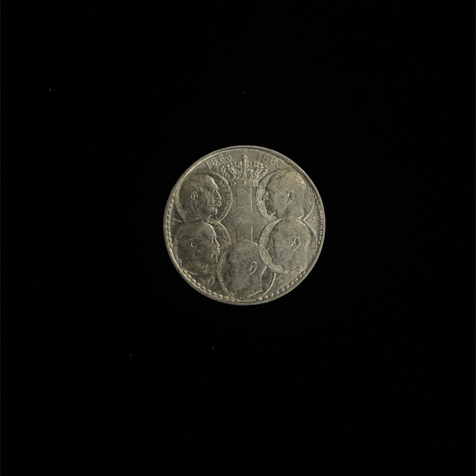 1963 Greece 30 Drachmai Silver Coin Five Kings Centennial 1863-1963 KM#86