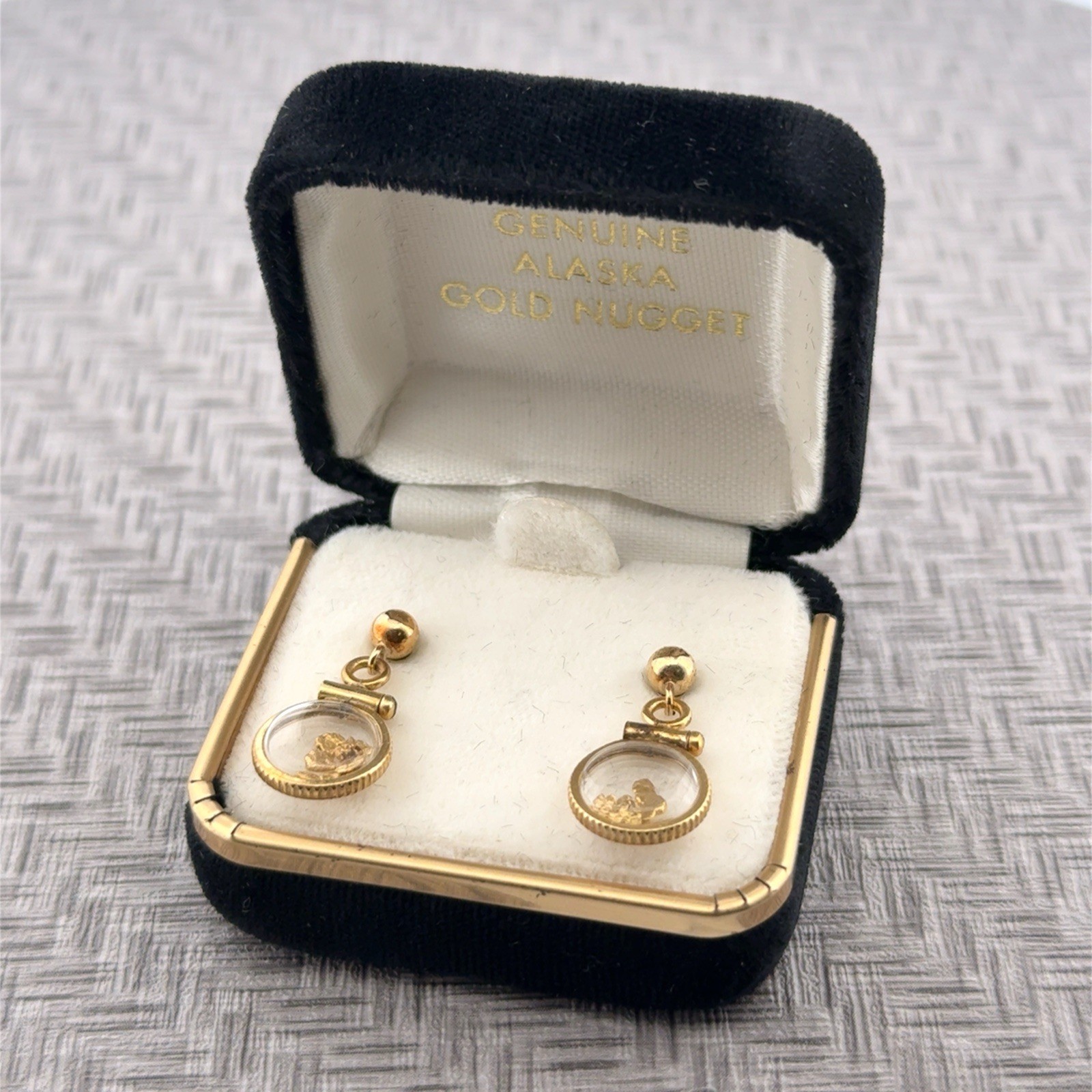 Vintage Genuine Alaska Gold Nugget 14k Gold-Filled Dangle Earrings
